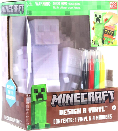 Tara Toys Minecraft Design A Vinyl™ Toy Figure with Washable Markers, 5-Pieces, 3 Years and Up - Creeper