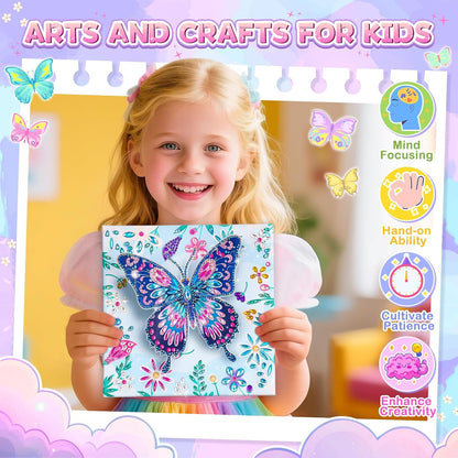 Crafts for Kids Age 8-12, Girls Birthday Gifts, Butterfly Diamond Painting