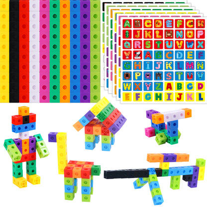 SpriteGru Math Linking Cubes, Set of 100 Math Cubes Manipulative Connecting and Counting Snap Blocks for Early Math and Construction, Educational Toy for Preschool, Kindergarten, Homeschool