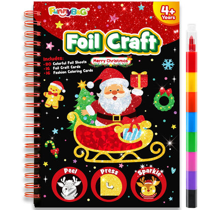 FUNNYB&G Foil Art Craft Kit for Kids, Sparkly Birthday Gift Toy for Girls