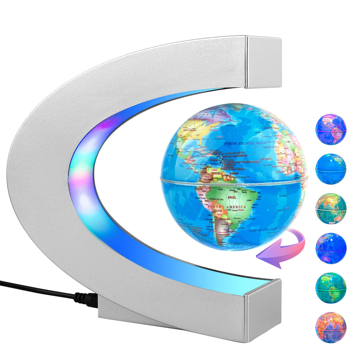 Magnetic Levitating Globe with LED Light | Cool Tech Gift for Men Father