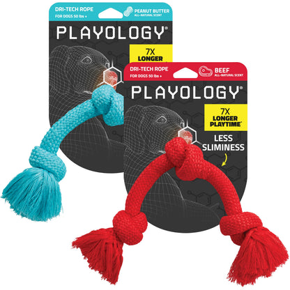 Playology Tug Rope Dog Toys for Large Dogs - Jumbo, Peanut Butter Scent
