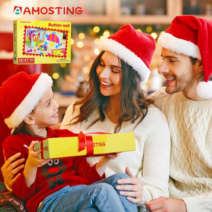 AMOSTING Button Art Toy, Color Matching Pegboard for Kids Ages 3+