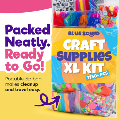 Blue Squid 1750+pcs Craft Kits for Kids, Ages 4-9 Girl Boys Gifts Arts and Crafts for Kids Craft Kits Toys for 4-9 Year Old Girls Boys Birthday Presents Gifts Crafts for 4-10 Year Olds