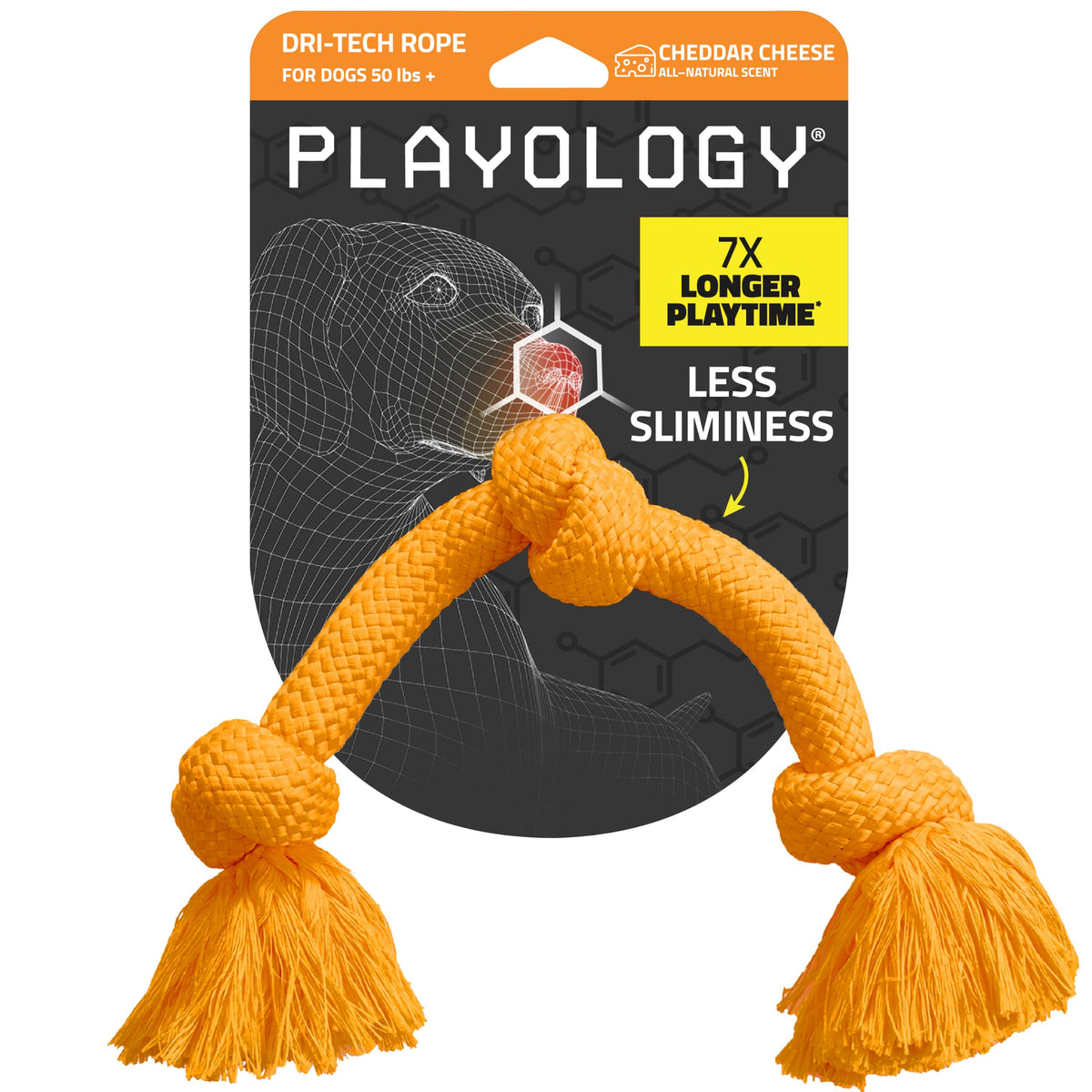 Playology Tug Rope Dog Toys for Large Dogs - Jumbo, Peanut Butter Scent