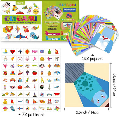 hapray Origami Kit for Kids 5-12, 152 Origami Paper Kit with Origami Book