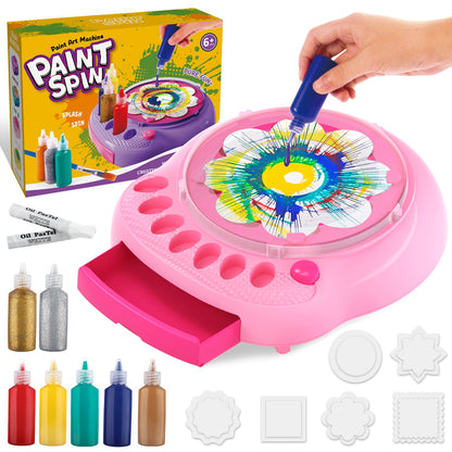 Spin Art Machine for Kids, Paint Spinner Arts and Crafts Gift Kit, Ages 6+