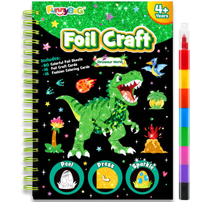 FUNNYB&G Foil Art Craft Kit for Kids, Sparkly Birthday Gift Toy for Girls