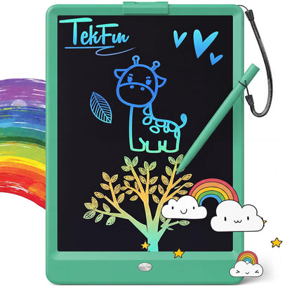 TEKFUN LCD Writing Tablet for Kids, 10-inch Coloring Drawing Pad, Mess Free Doodle Board, Airplane Travel Toys for Boys and Toddlers, Road Trip Essentials, Gifts for 3 4 5 6 7 8 Year Old Girls (Pink)