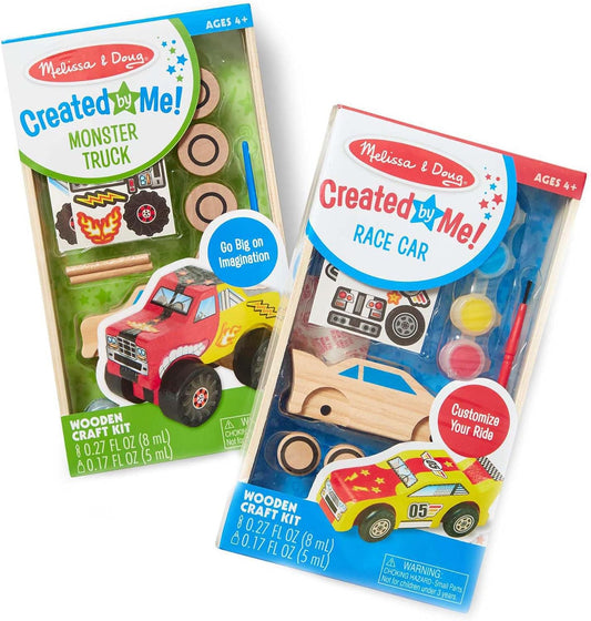 Melissa & Doug Created by Me 2-Pack Wooden Vehicle Craft Kit