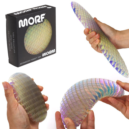 Morf Worm 3D Sensory Fidget Toy for Kids and Adults, Green, Small