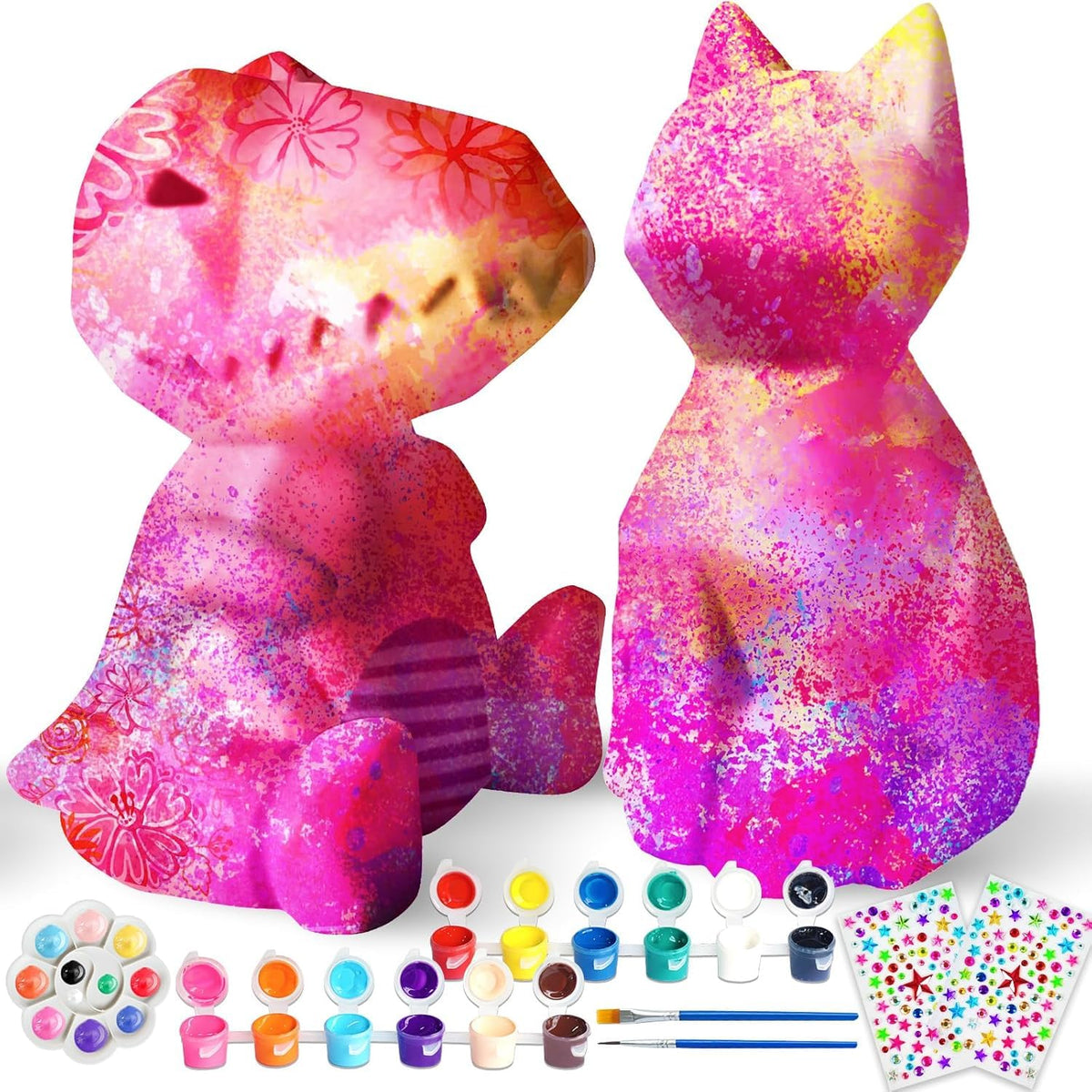 Goodyking Paint Your Own Cat Lamp Kit, DIY Cat Crafts Night Light, Painting Kit Arts & Crafts for Kids Ages 8-12, Art Supplies Birthday Easter Party Holiday Gift for Teens Girls Boys Age 3 4 5 6 7 8+