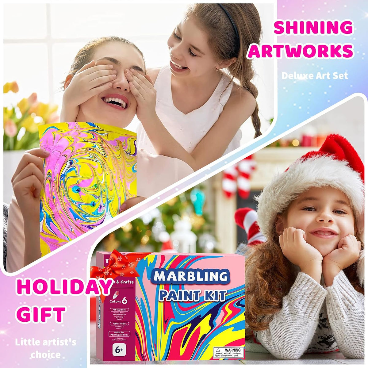 Water Marbling Paint for Kids,Stocking Stuffers for Kids,Birthday Gifts for Kids 3+ Years Old,Arts and Crafts for Girls Boys Ages 8-12 6-8 3-5,STEM Science Toys