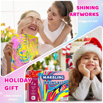 Water Marbling Paint for Kids,Stocking Stuffers for Kids,Birthday Gifts for Kids 3+ Years Old,Arts and Crafts for Girls Boys Ages 8-12 6-8 3-5,STEM Science Toys