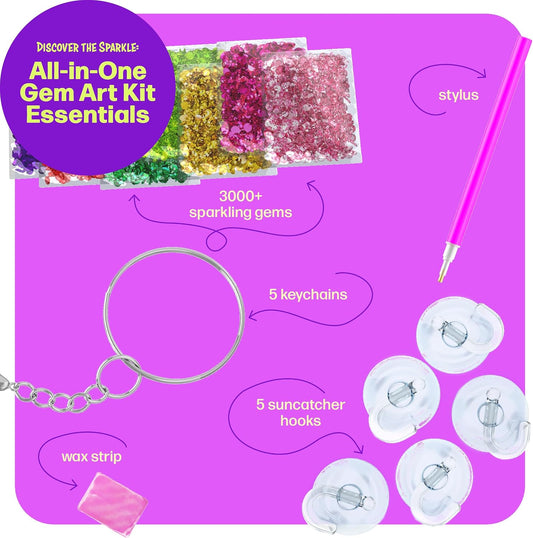 Dan&Darci Diamond Art Kit for Kids - Gem Painting - Arts & Crafts Kits for Ages 6-12 - Gifts for 6, 7, 8, 9, 10, 11, 12 Year Old Boy & Girl - Girls Birthday Toys Gift Ideas - Craft Activities