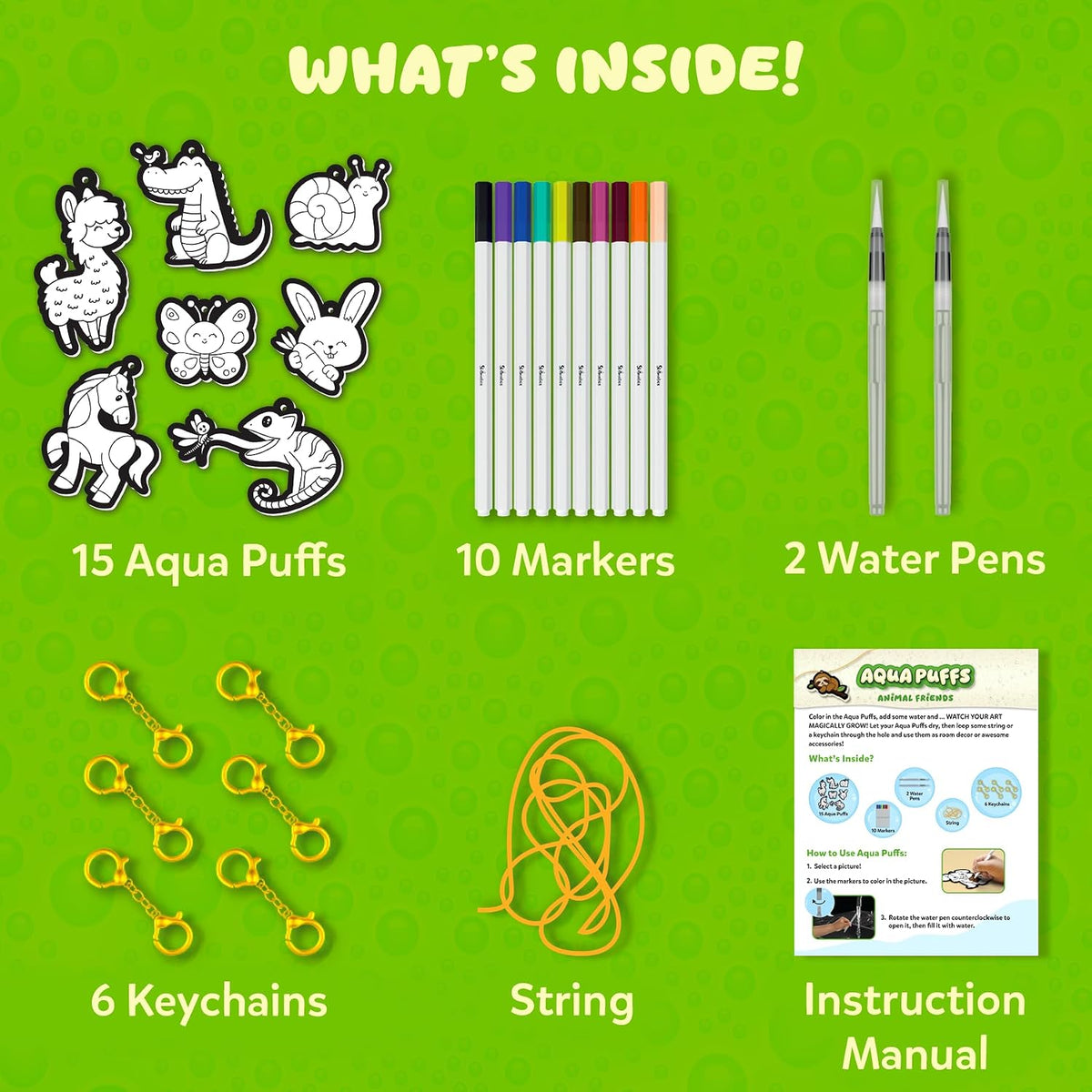 Skillmatics Aqua Puffs Animals, Art & Craft, Paint by Number, Gift for Kids