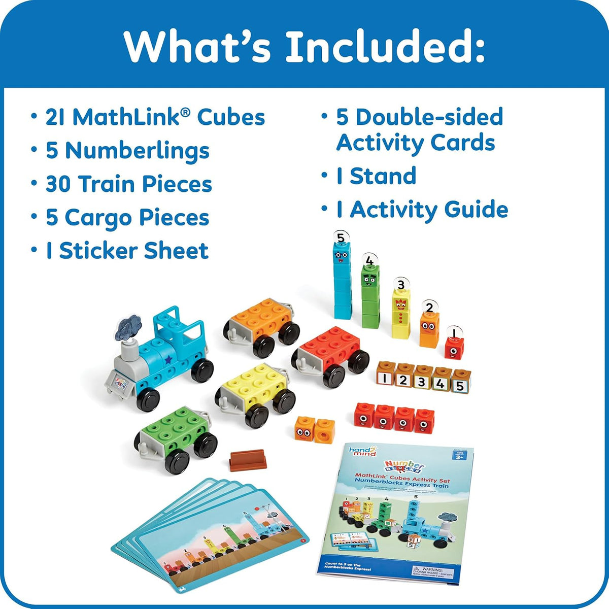 hand2mind Numberblocks Express Train MathLink Cubes Activity Set, Ages 3+
