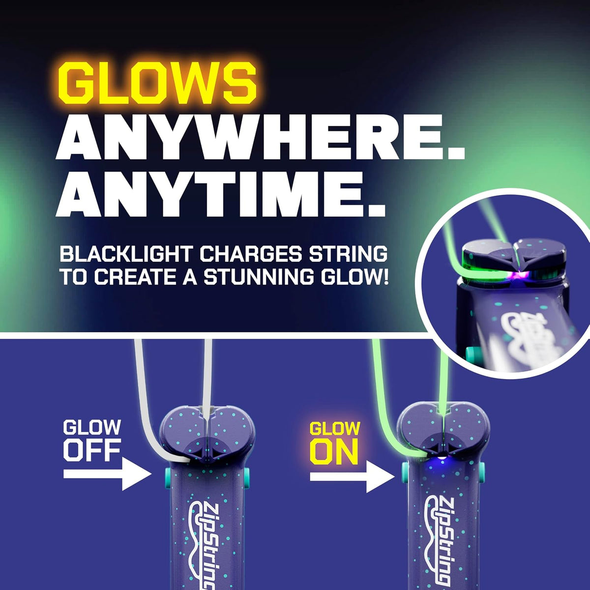 ZipString Luma Glow-in-The-Dark String Toy
