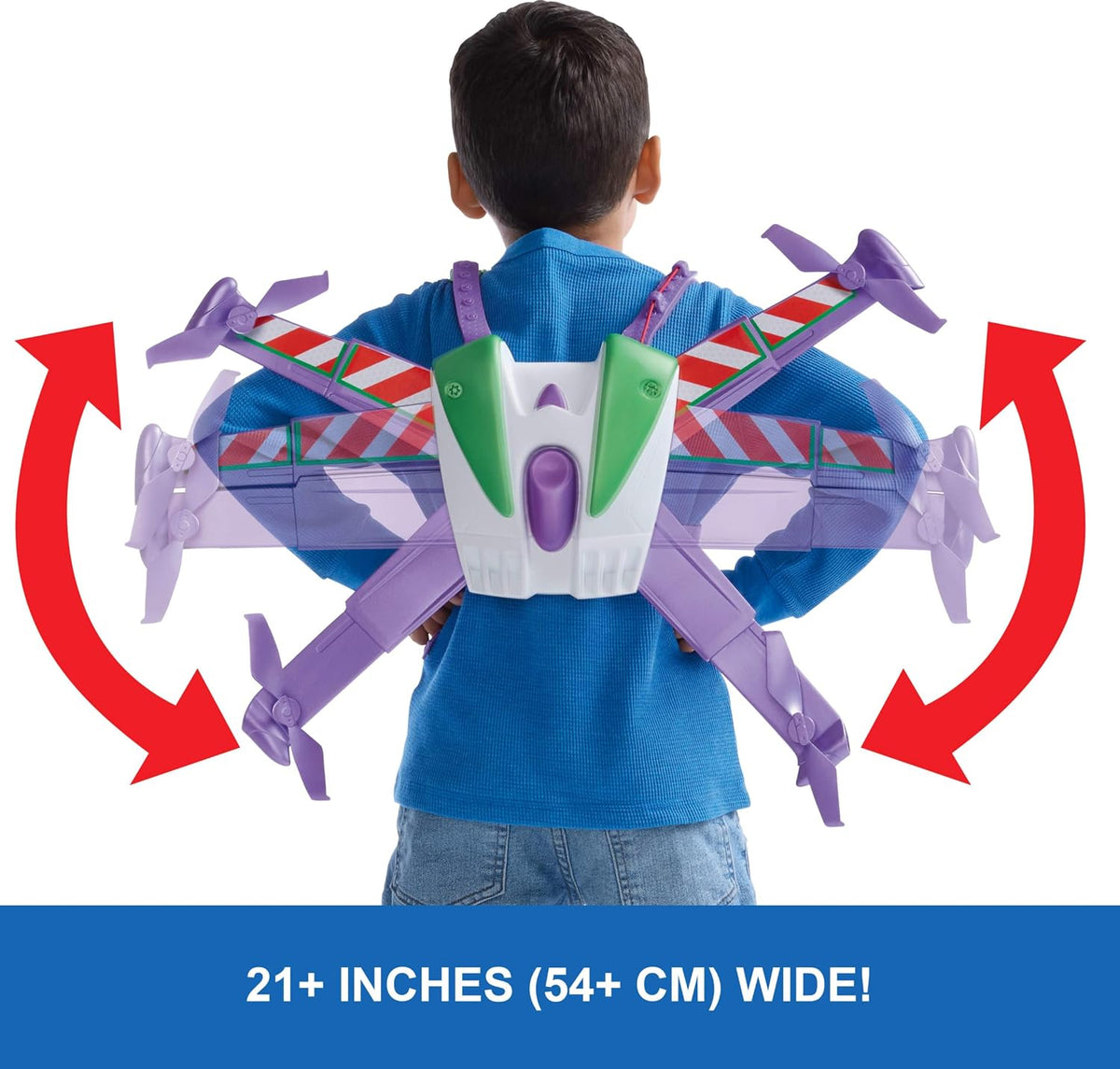Mattel Disney and Pixar Toy Story 5 Hi-Tech Space Ranger Jetpack, Kids Role Play Gear, Wings Transform, Lights & Sounds, Adjustable Strap