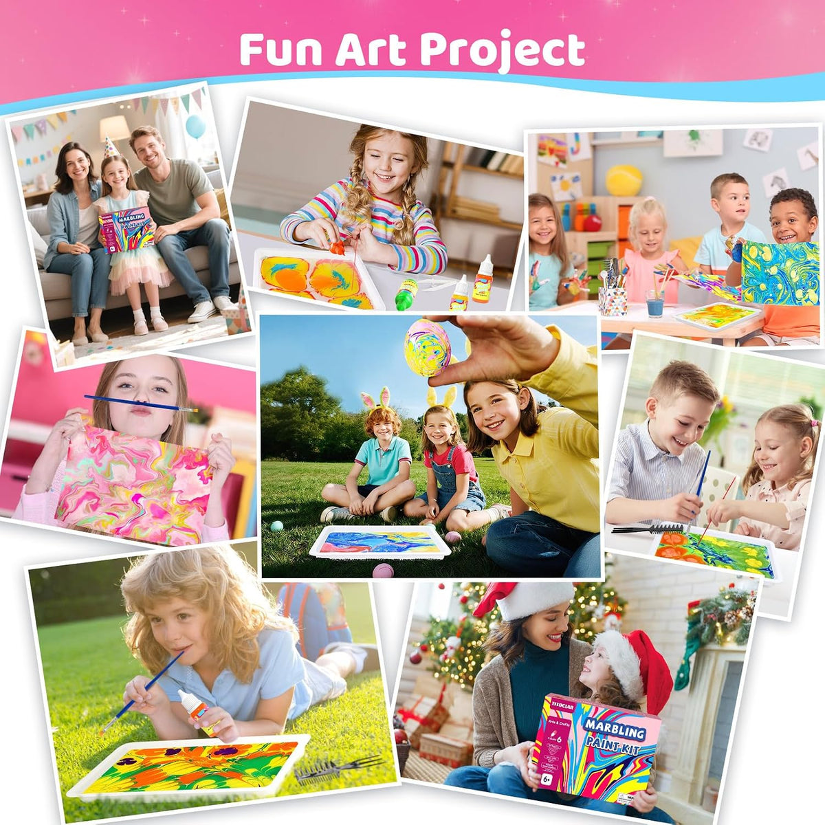Water Marbling Paint for Kids,Stocking Stuffers for Kids,Birthday Gifts for Kids 3+ Years Old,Arts and Crafts for Girls Boys Ages 8-12 6-8 3-5,STEM Science Toys
