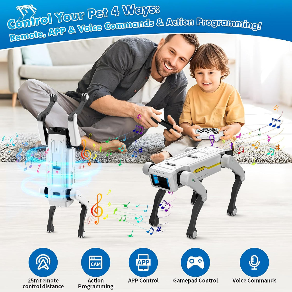 Smart Robot Dog - Interactive STEM Pet with Voice Control, 30+ Actions & APP Programming, Durable Design for Kids Age 6+ (Compatible with iOS/Android)