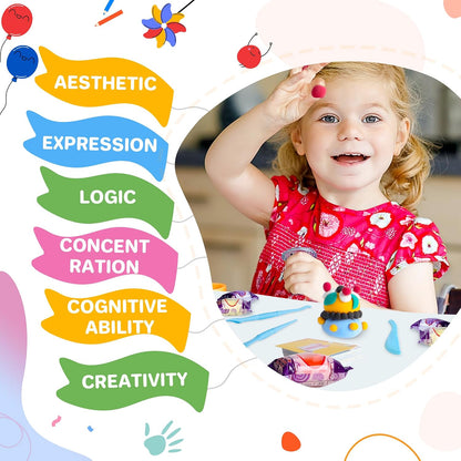 Aestd-ST Air Dry Clay 66 Colors, Modeling Clay for Kids, DIY Magic Clay