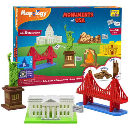 Imagimake Mapology USA Map Jigsaw Puzzle, Learn States, Capitals with Flags