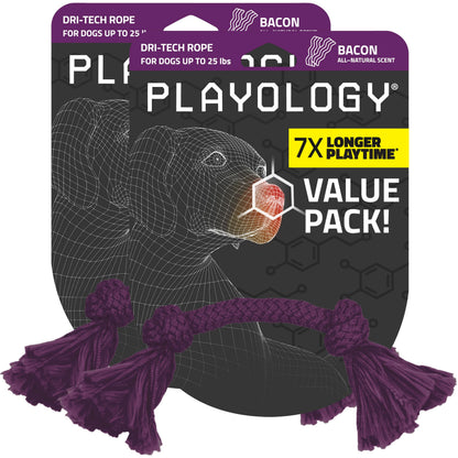 Playology Tug Rope Dog Toys for Large Dogs - Jumbo, Peanut Butter Scent