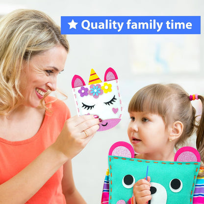 KRAFUN My First Sewing Kit for Kids Ages 6-12 | 7 Animal Dolls