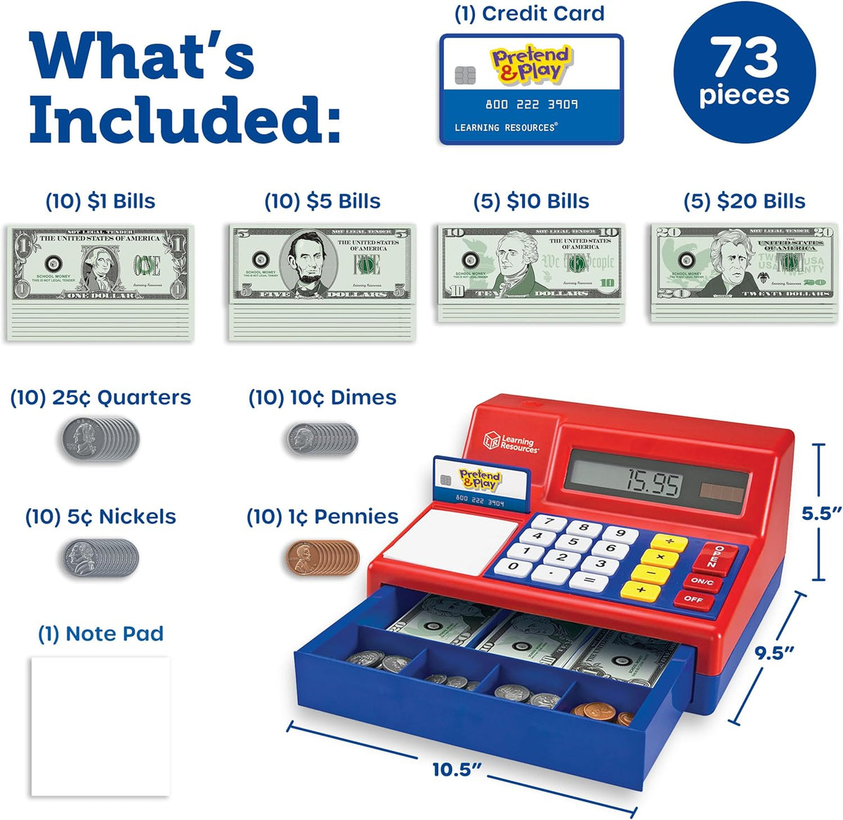 Learning Resources Pretend & Play Calculator Register Toy