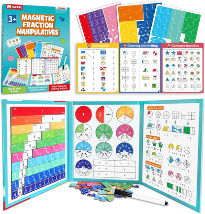 Magnetic Fraction Educational Puzzle, Fraction Manipulatives Book