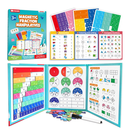 Magnetic Fraction Educational Puzzle, Fraction Manipulatives Book