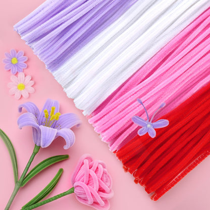 Caydo 200PCS Thick Pipe Cleaners Craft, 20 Colors Chenille Stems