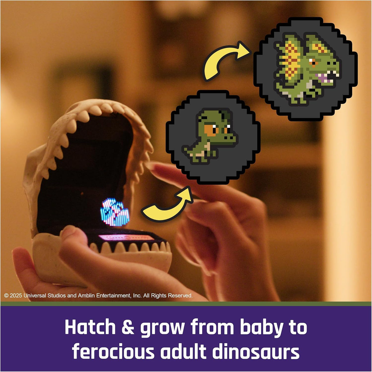 BITZEE Jurassic World Interactive Fossil Pod Toy & Digital Pet, Ages 5+