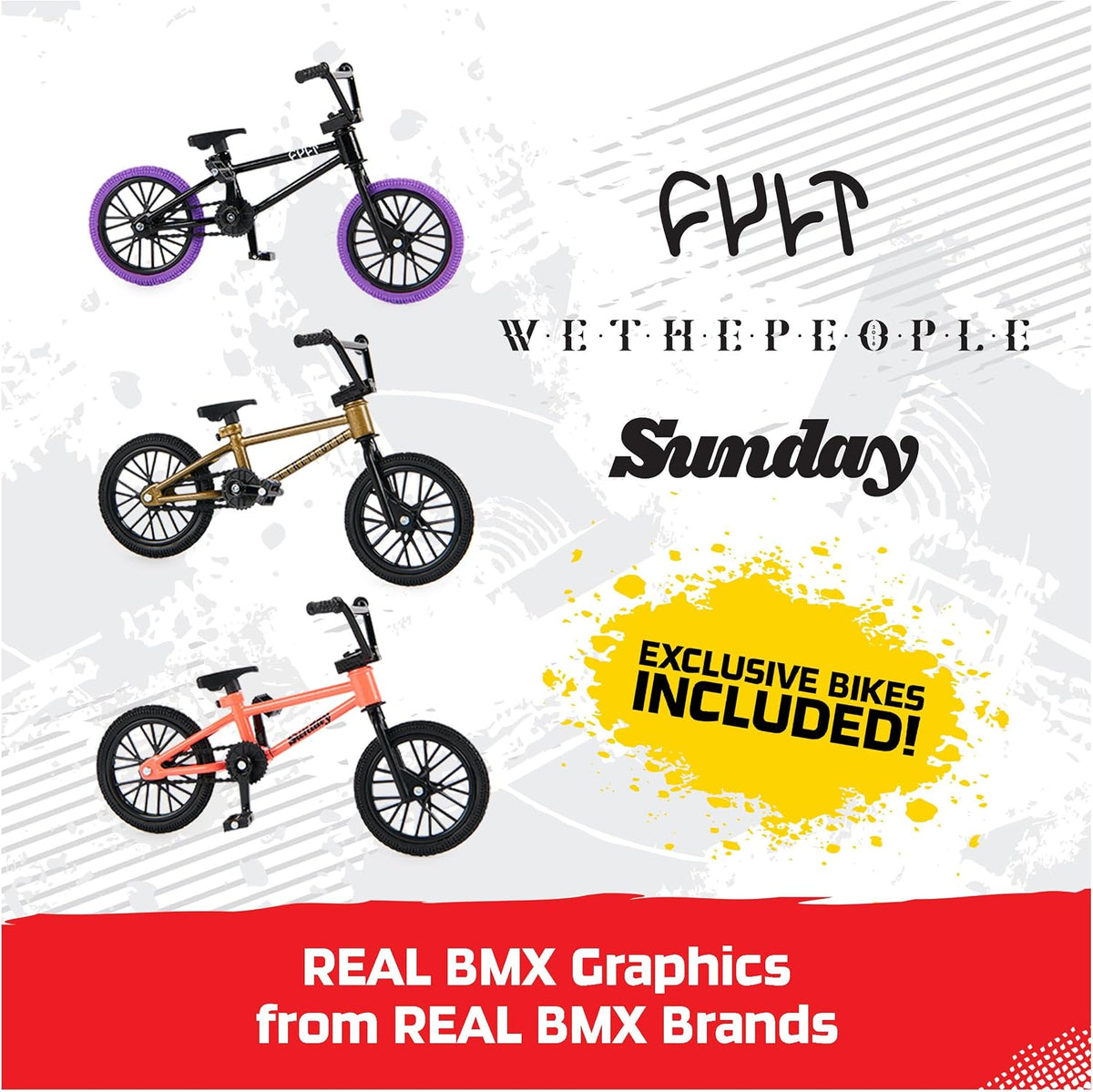 TECH DECK BMX Finger Bike 3-Pack, Customizable Mini Bikes