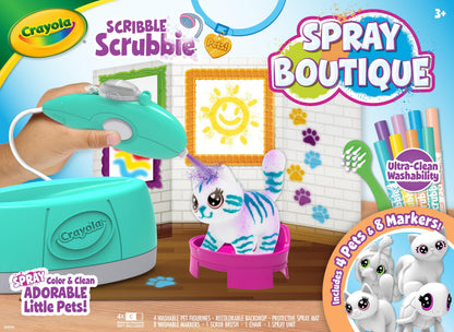 Crayola Scribble Scrubbies Glam Pack (4 Pets), Washable Pet Care Toy & Coloring Animal Craft Kit, Gift for Kids, Playset for Girls & Boys, Ages 3+