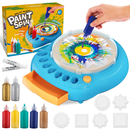 Spin Art Machine for Kids, Paint Spinner Arts and Crafts Gift Kit, Ages 6+