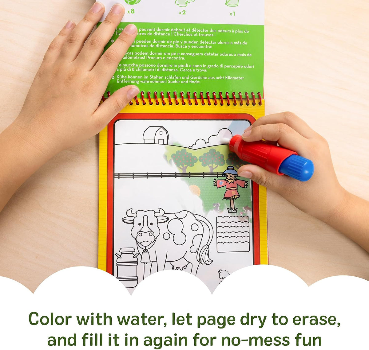Melissa & Doug On the Go Water Wow! Farm Reusable Coloring Book Toy