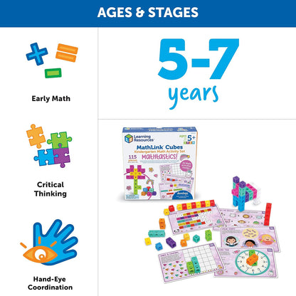 Learning Resources MathLink Cubes Kindergarten Math Activity Set