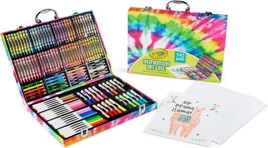Crayola Inspiration Art Case Coloring Set - Tie-Dye (140ct), Art Supplies Set For Kids, Travel Drawing Kit, Gift for Girls & Boys, Ages 5+ [Amazon Exclusive]
