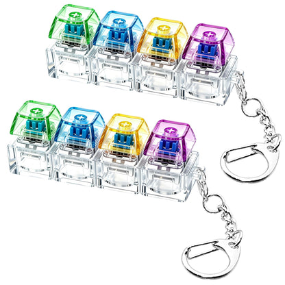 2 PCS Keyboard Fidget Toy, Keyboard Fidget Keychain 4-in-1 Keyboard Decompression Button Finger Clicker Toys, Keychain Button Stress Relief Fidget Gifts to Relief Stress (Transparent)