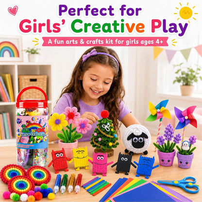 FUNZBO Arts and Crafts Supplies for Kids - Toddler DIY School Craft Set