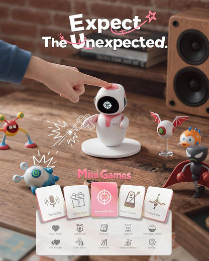 ENERGIZE LAB Eilik –Your Desktop Companion Full of Personality with Expressive Animations & Reactions, Touch-Responsive Play, Mini Games, Robot for Adults & Kids
