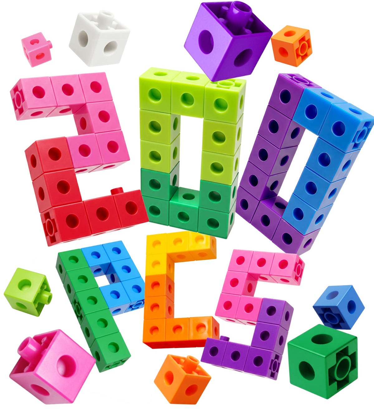 Dotimo 100PCS Math Linking Cubes, Math Cubes for Kids Ages 4-8, Counting Snap Cubes Manipulatives with 10 Colors, Preschool Learning Activities, Classroom Supplies & Homeschool (100-Cubes)