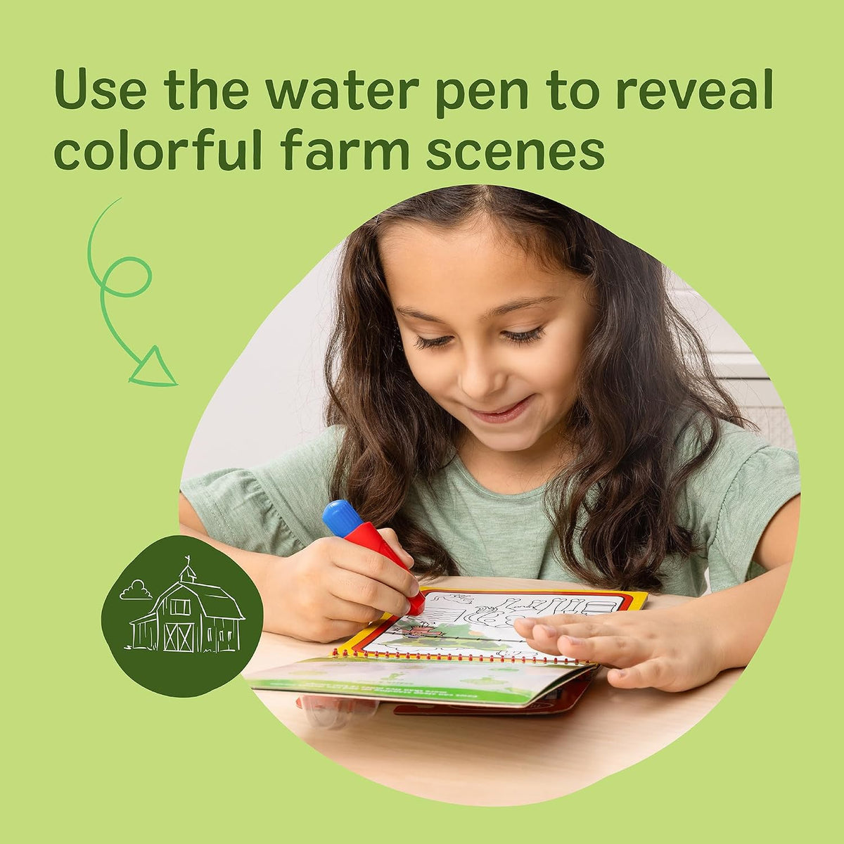 Melissa & Doug On the Go Water Wow! Farm Reusable Coloring Book Toy
