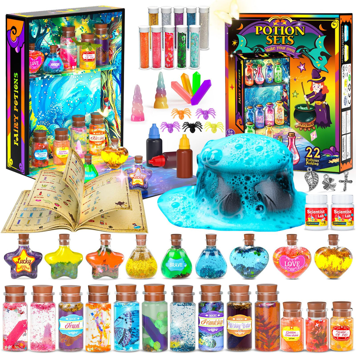 Magic Potion Kit for Girls,22 Potions Magic Mix Set for Kids 6 7 8 9 10 11 12 Years Mystery Potion Making kit Art Craft Kit Gifts Toys for Christmas Halloween Birthday