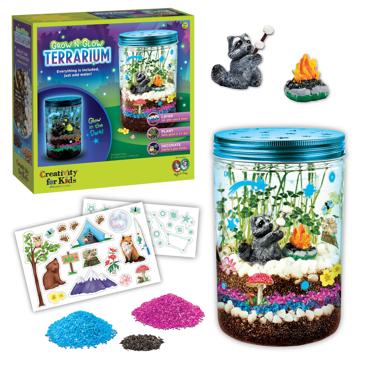 Creativity for Kids Grow 'N Glow Terrarium Kit - Educational Science Kits | Screen Free Summer Fun Activities | Gifts for Boys and Girls | Craft and STEM Projects (Ages 6+)