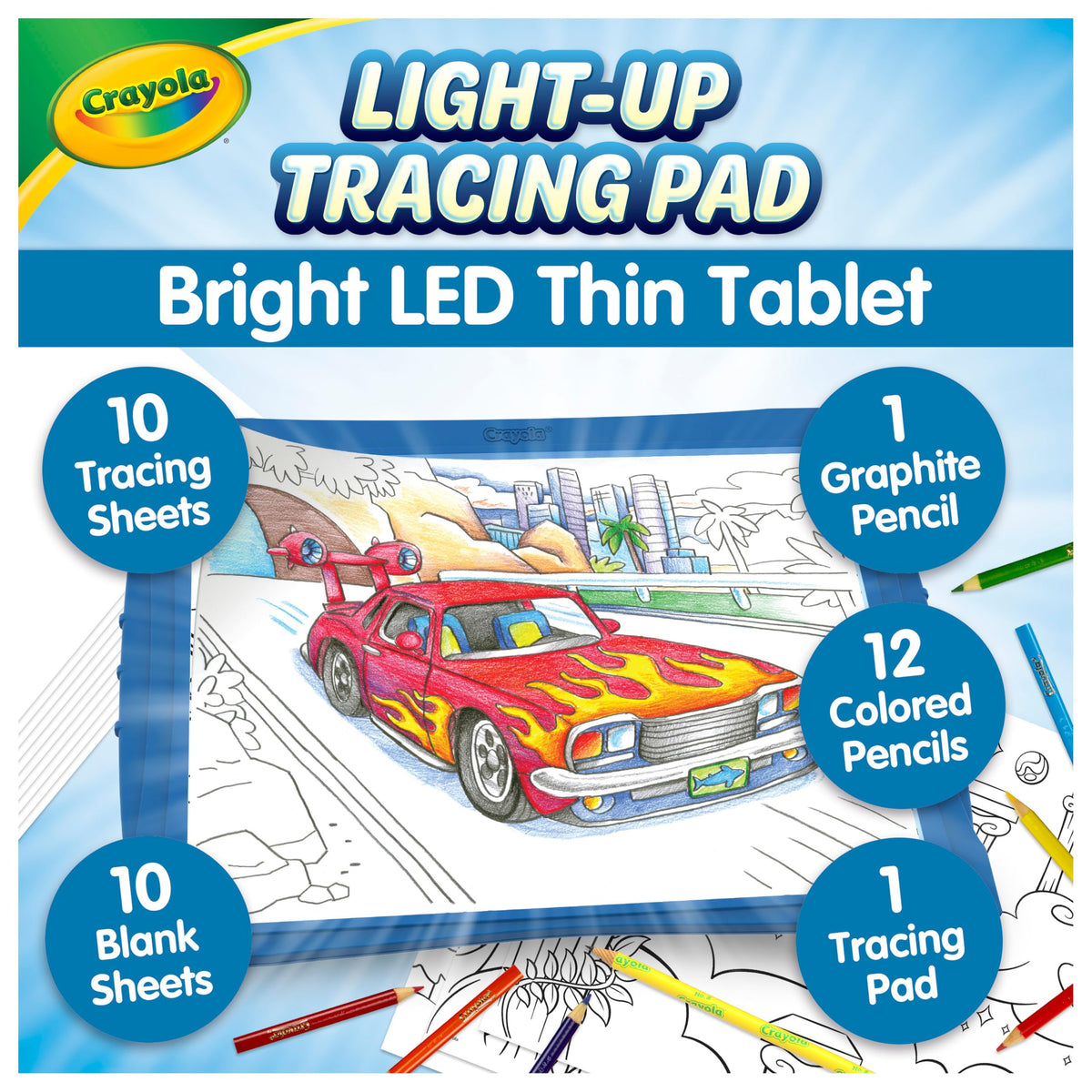 Crayola Light Up Tracing Pad Pink, Best Birthday Gifts for Girls & Boys, 6, 7, 8 Year Olds, Kids Toys, Light Box Art Kit for Kids [Amazon Exclusive]