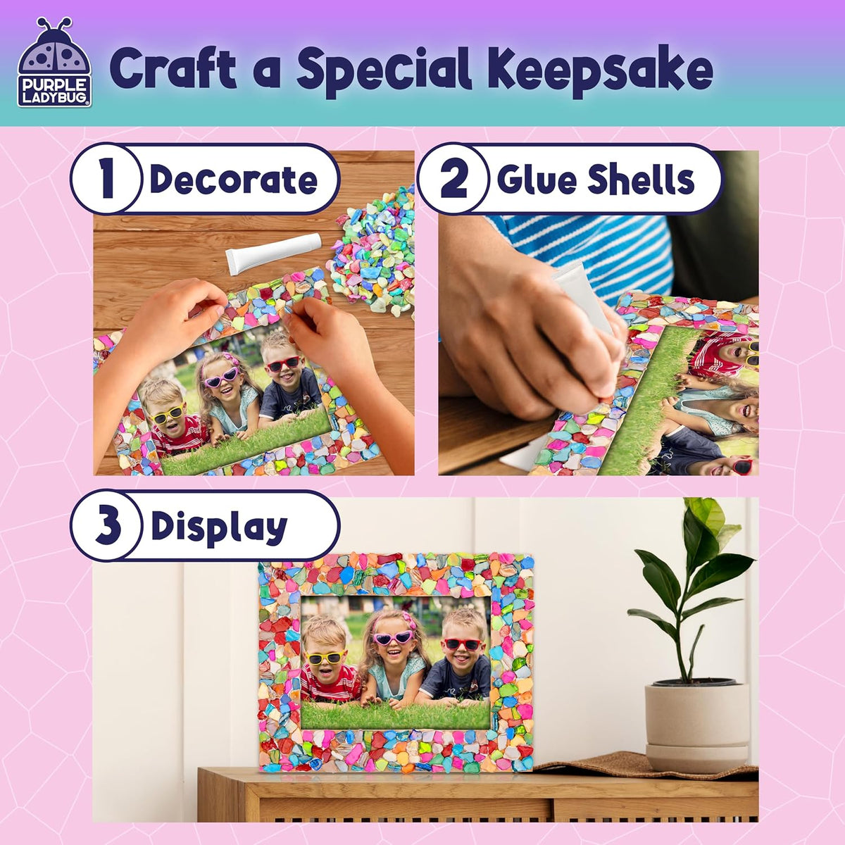 DIY Mosaic Photo Frame Craft Kit for Girls Ages 8-12 - Tween Birthday Gift