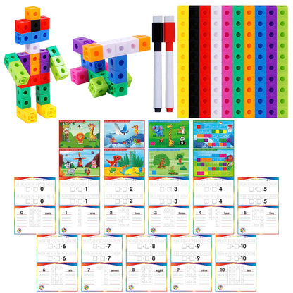 SpriteGru Math Linking Cubes, Set of 100 Math Cubes Manipulative Connecting and Counting Snap Blocks for Early Math and Construction, Educational Toy for Preschool, Kindergarten, Homeschool